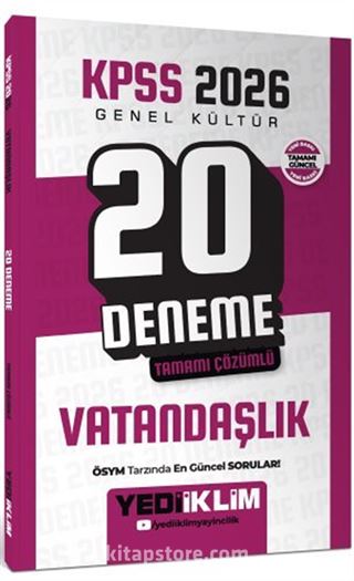 2026 KPSS Genel Kültür Vatandaşlık Tamamı Çözümlü 20 Deneme