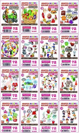 Arapça Resimli Kelime Kartları Takım (1-16) 1152 Kart