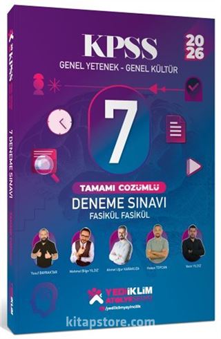 2026 KPSS Genel Yetenek - Genel Kültür Fasikül Fasikül 7 Deneme Sınavı Tamamı Çözümlü