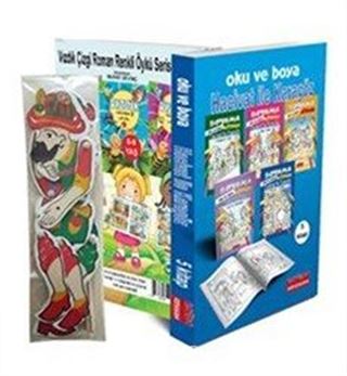 Oku, Boya ve Oynat : Hacivat ile Karagöz Seti (5 Kitap + Kukla Hediye) 5-9 Yaş