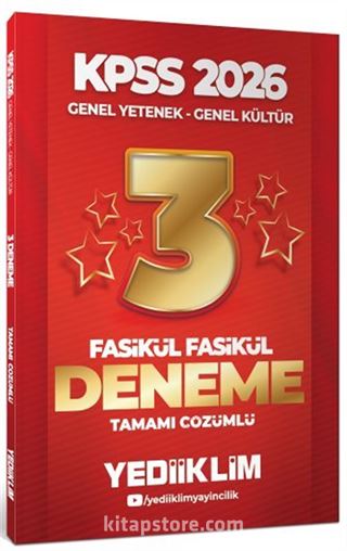 2026 KPSS Genel Yetenek Genel Kültür Tamamı Çözümlü Fasikül Fasikül 3 Yıldız Deneme