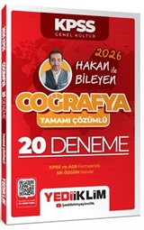 2026 KPSS Coğrafya Tamamı Çözümlü 20 Deneme