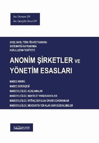 Anonim Şirketler ve Yönetim Esasları