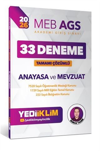 2026 MEB AGS Anayasa ve Mevzuat Tamamı Çözümlü 33 Deneme