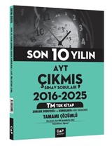 AYT TM Tek Kitap Son 10 Yılın Çıkmış Soruları 2016 2025