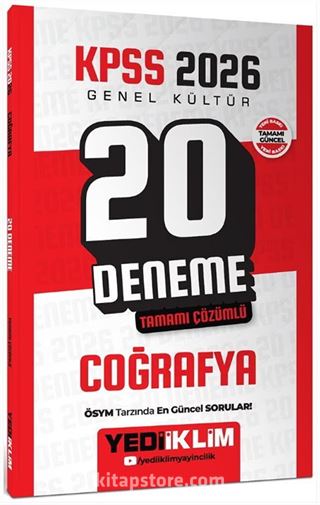 KPSS 2026 Genel Kültür Coğrafya Tamamı Çözümlü 20 Deneme