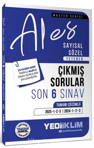 2026 ALES Sayısal Sözel Yetenek Tamamı Çözümlü Son 6 Sınav Çıkmış Sorular (23 Kasım 2025 Ales-3 Ekli)