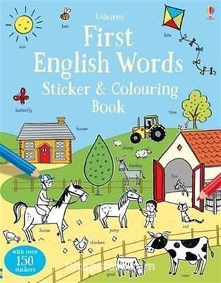 First English Words Sticker and Colouring Book