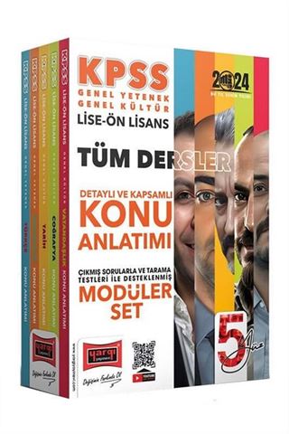 2024 KPSS Lise Ön Lisans 5Yüz Ekibi GK-GY Tüm Dersler Konu Anlatımlı Modüler Set