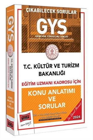 GYS Kültür ve Turizm Bakanlığı Eğitim Uzmanı Kadrosu İçin Konu Anlatımı ve Sorular