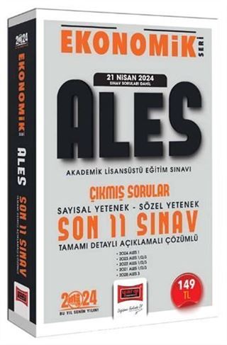 2024 ALES Ekonomik Seri Çıkmış Sorular Tamamı Çözümlü Son 11 Sınav (21 Nisan 2024 Sınavı Dahil)