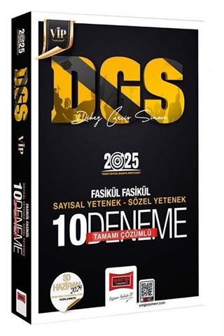 2025 DGS Vip Tamamı Çözümlü Sayısal-Sözel Yetenek Fasikül Fasikül 10 Deneme
