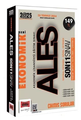 2025 ALES Vip Ekonomik Seri Sayısal-Sözel Yetenek Son 11 Sınav Çıkmış Sorular (28 Temmuz 2024) Sınav Soruları Dahil