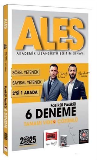 2025 ALES Sayısal-Sözel 2'si Bir Arada Fasikül Fasikül 6 Deneme Tamamı Video Çözümlü