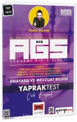 2025 MEB-AGS Anayasa ve Mevzuat Bilgisi Çek Kopart Yaprak Test