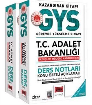 2025 GYS T.C Adalet Bakanlığı Yazı İşleri Müdürü Kadrosu İçin Ders Notları (2 Cilt)