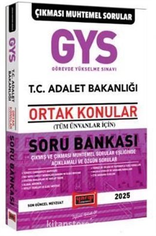 2025 GYS T.C Adalet Bakanlığı Tüm Ünvanlar İçin Ortak Konular Soru Bankası