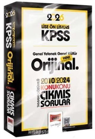 2026 KPSS Lise-Ön Lisans GK-GY Orijinal 2010-2024 Konu Konu Çıkmış Sorular