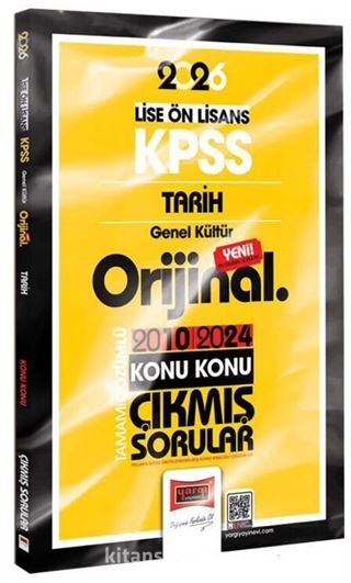 2026 KPSS Lise-Önlisans Tarih Orijinal 2010-2024 Konu Konu Çıkmış Sorular