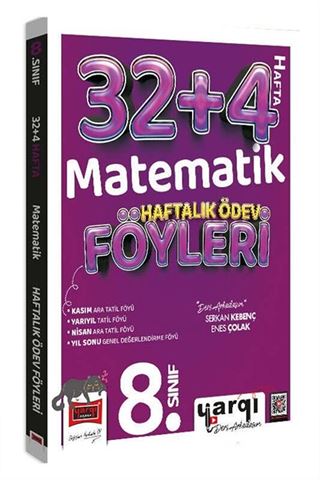 8. Sınıf Matematik 32+4 Haftalık Ödev Föyleri