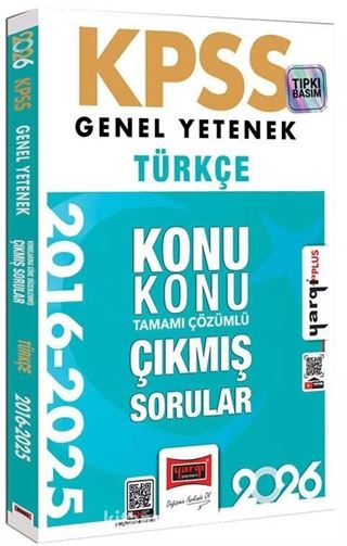 2026 KPSS Genel Yetenek Türkçe 2016 - 2026 Konu Konu Tamamı Çözümlü Çıkmış Sorular