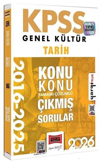2026 KPSS Genel Kültür Tarih 2016 - 2026 Konu Konu Tamamı Çözümlü Çıkmış Sorular