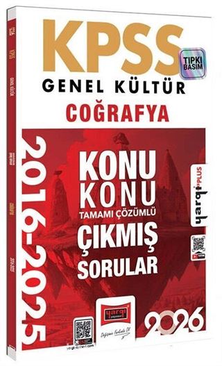 2026 KPSS Genel Kültür Coğrafya 2016 - 2026 Konu Konu Tamamı Çözümlü Çıkmış Sorular