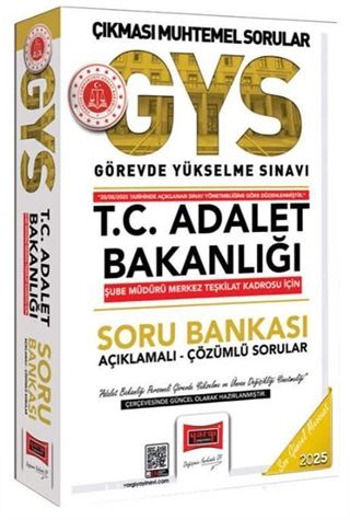 2025 T.C. Adalet Bakanlığı Şube Müdürü Merkez Teşkilat Kadrosu İçin Soru Bankası