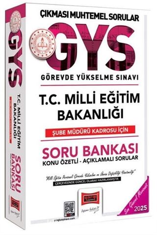 2025 GYS T.C. Milli Eğitim Bakanlığı Şube Müdürü Kadrosu İçin Soru Bankası