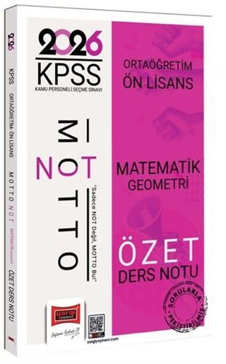 2026 KPSS Ortaöğretim Ön Lisans Motto Serisi Matematik-Geometri Özet Ders Notu