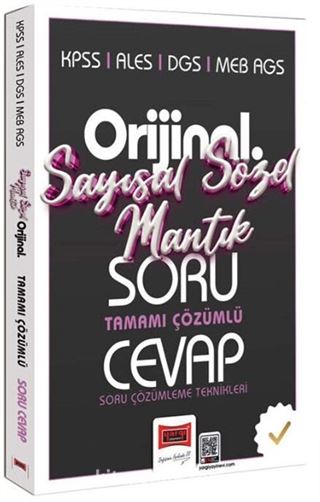 KPSS ALES DGS MEB-AGS Orijinal Sayısal-Sözel Mantık Tamamı Çözümlü Soru Cevap Kitabı