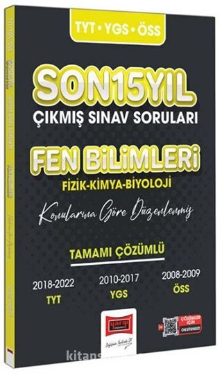 Yargı Yayınları 2023 TYT-YGS-ÖSS Son 15 Yıl Fen Bilimleri Çıkmış Sınav Soruları