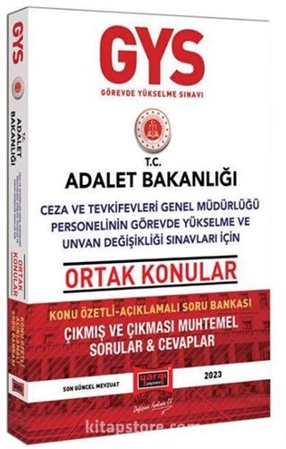Yargı Yayınları 2023 Adalet Bakanlığı Ceza ve Tevkifevleri Genel Müdürlüğü Personeli İçin Unvan Değişikliği Sınavlarına Yönelik Ortak Konular Konu Özetli Soru Bankası