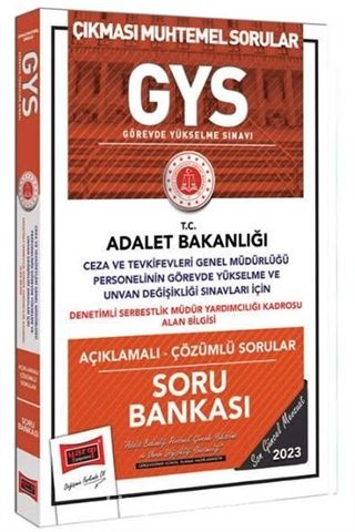 Adalet Bakanlığı Ceza Tevkifevleri Genel Müdürlüğü GYS ve Unvan Değişikliği Sınavları İçin Denetimli Serbestlik Müdür Yardımcılığı Kadrosu Alan Bilgisi Sınavı İçin Açıklamalı Soru Bankası
