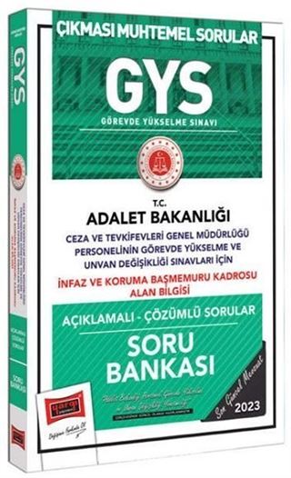 Yargı Yayınları 2023 Adalet Bakanlığı GYS Ceza ve Tevkifevleri Genel Müdürlüğü İnfaz ve Koruma Başmemuru Kadrosu Alan Bilgisi İçin Açıklamalı Soru Bankası