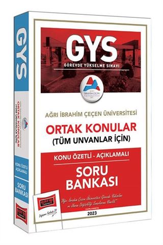 Yargı Yayınları 2023 Ağrı İbrahim Çeçen Üniversitesi GYS Ortak Konular Tüm Unvanlar İçin Konu Özetli Açıklamalı Soru Bankası