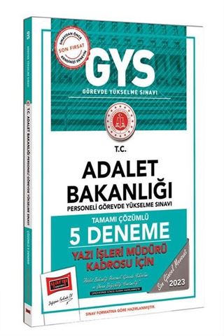 Yargı Yayınları 2023 Adalet Bakanlığı GYS Yazı İşleri Müdürü Kadrosu İçin Tamamı Çözümlü 5 Deneme
