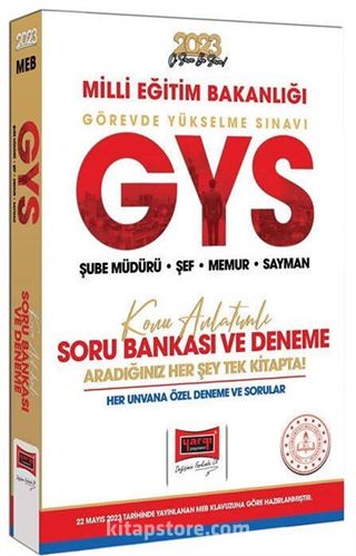Yargı Yayınları 2023 Milli Eğitim Bakanlığı GYS Tüm Unvanları İçin Şube Müdürü - Şef - Memur - Sayman Konu Anlatımlı Soru Bankası ve Deneme