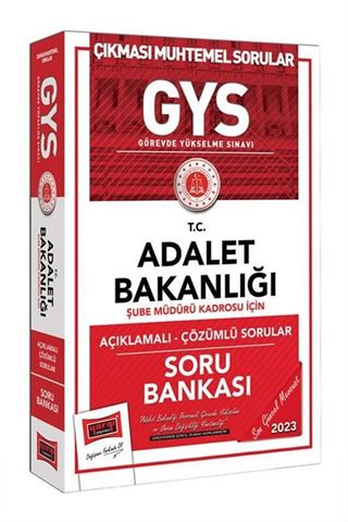 Yargı Yayınları 2023 Adalet Bakanlığı Şube Müdürü Kadrosu İçin Sorun Bankası