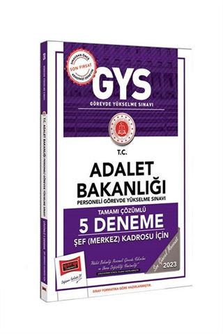 Yargı Yayınları 2023 Adalet Bakanlığı GYS Şef Merkez Kadrosu İçin Tamamı Çözümlü 5 Deneme