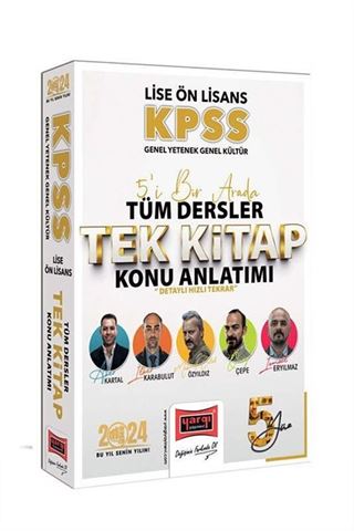 Yargı Yayınları 2024 KPSS Lise Ön Lisans GK-GY 5Yüz Ekibi 5'i Bir Arada Tüm Dersler Tek Kitap Konu Anlatımı