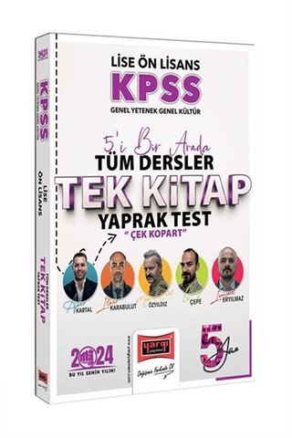2024 KPSS Lise Ön Lisans GK-GY 5Yüz Ekibi Tüm Dersler Çek Kopart Yaprak Test