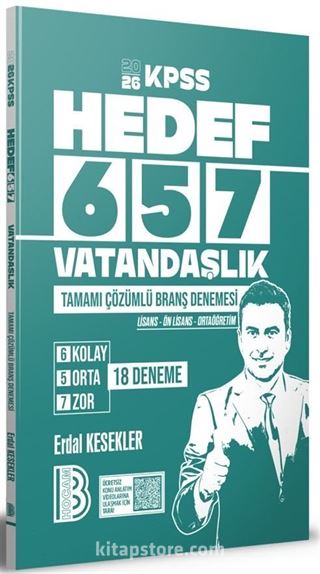 2026 KPSS Hedef 657 Vatandaşlık Tamamı Çözümlü Branş Denemesi