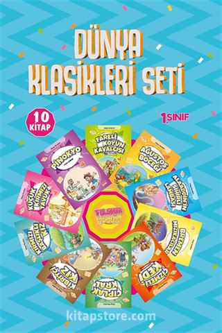 1.Sınıflar için Dünya Klasikleri Seti (10 Kitap)