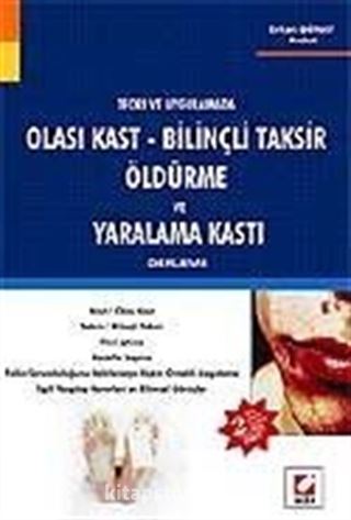 Olası Kast-Bilinçli Taksir, Öldürme ve Yaralama Kastı/Teori ve Uygulamada
