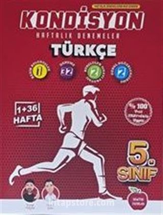5. Sınıf Kondisyon Haftalık Denemeler Türkçe (Video Çözümlü, Mobil Kütüphane, Akıllı Optik)