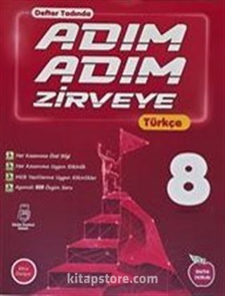 Adım Adım Zirveye 8. Sınıf Türkçe (Defter Tadında, Video Çözümlü)