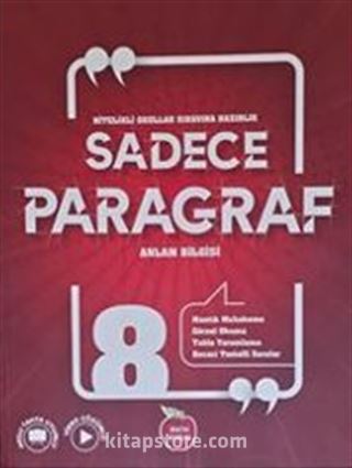 8. Sınıf Sadece Paragraf Anlam Bilgisi (Akıllı Tahta Uyumlu - Video Çözümlü)