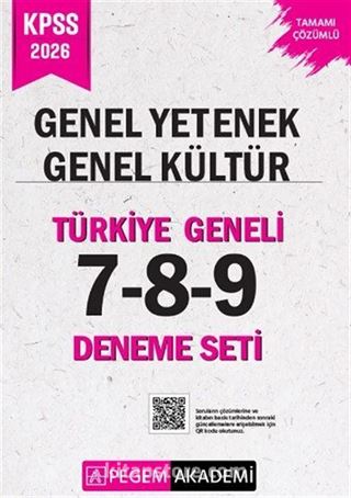 2026 KPSS Genel Yetenek Genel Kültür Tamamı Çözümlü Türkiye Geneli 7-8-9 (3'lü Deneme Seti)