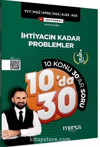 KPSS MEB-AGS YKS TYT MSÜ DGS ALES İhtiyacın Kadar Problemler Kampı 10 da 30 Soru Bankası